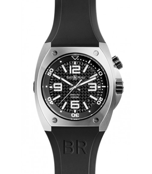 Bell & Ross Automatic 44mm Mens Watch Replica BR 02-92 STEEL FIBER